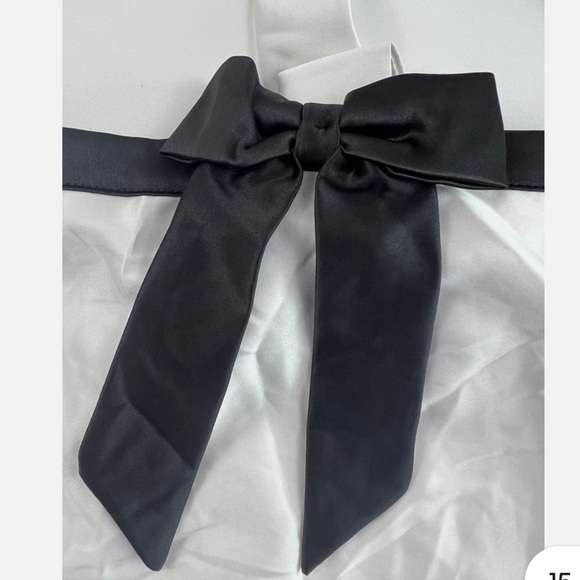 New! Victoria’s Secret black and white Bow Topped Playsuit Lingerie NWT small - Picture 7 of 9